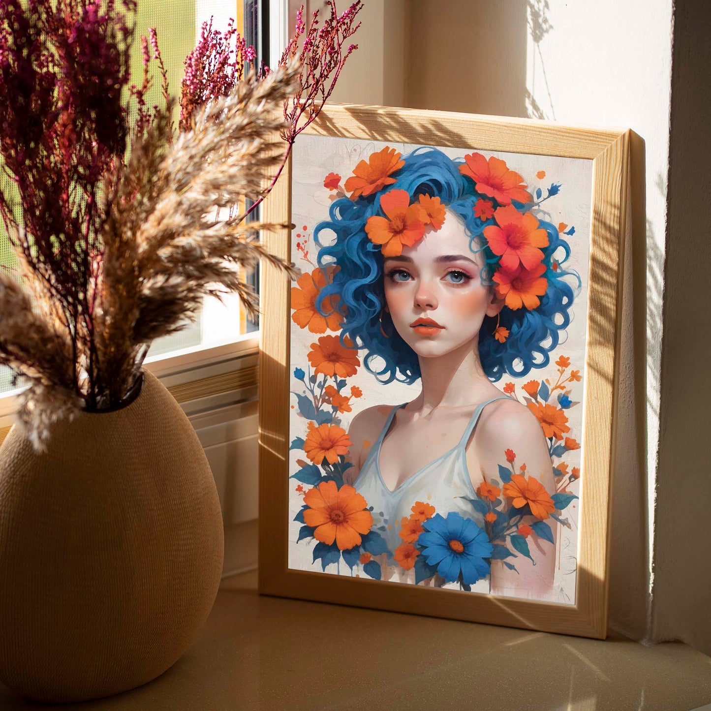 Wildflower Woman Portrait - SweetPixelCreations