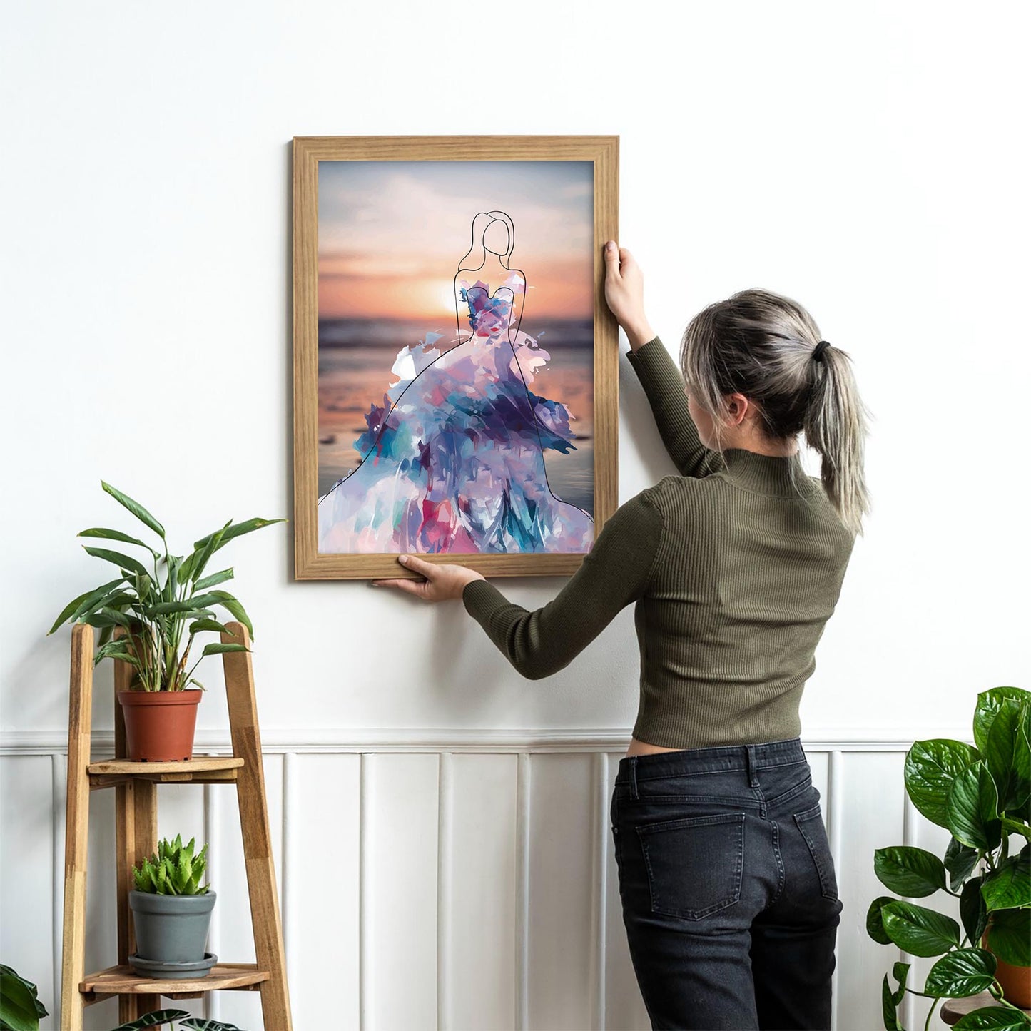 Woman In a Colorful Dress Print - SweetPixelCreations