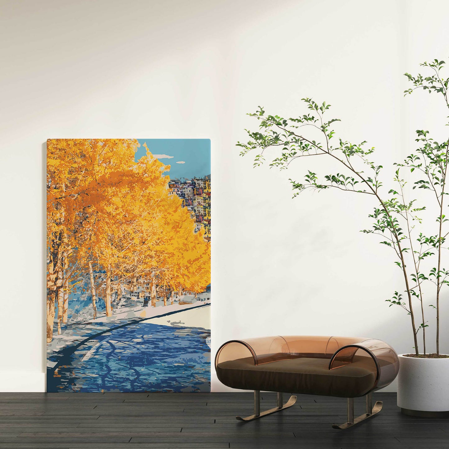 Autumn Street - Landscape Painting - SweetPixelCreations