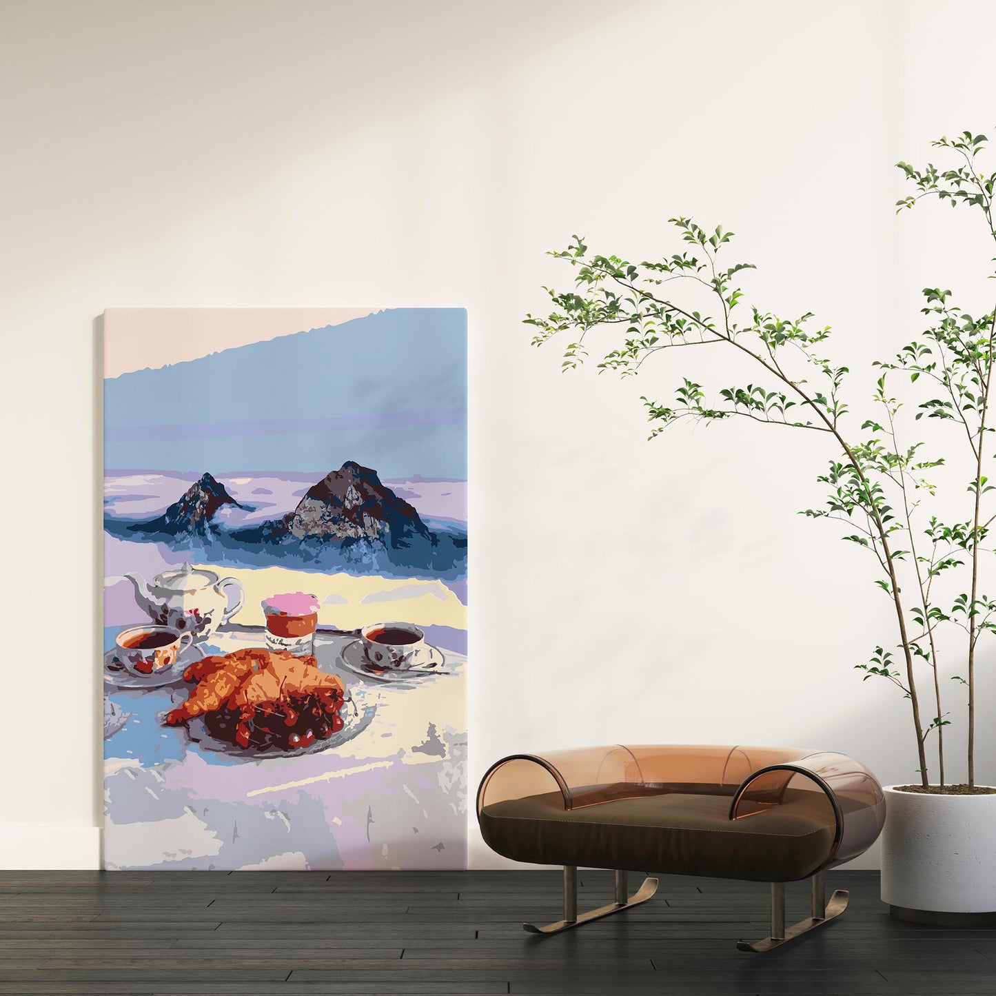 Croissant Tea Picnic Painting - SweetPixelCreations