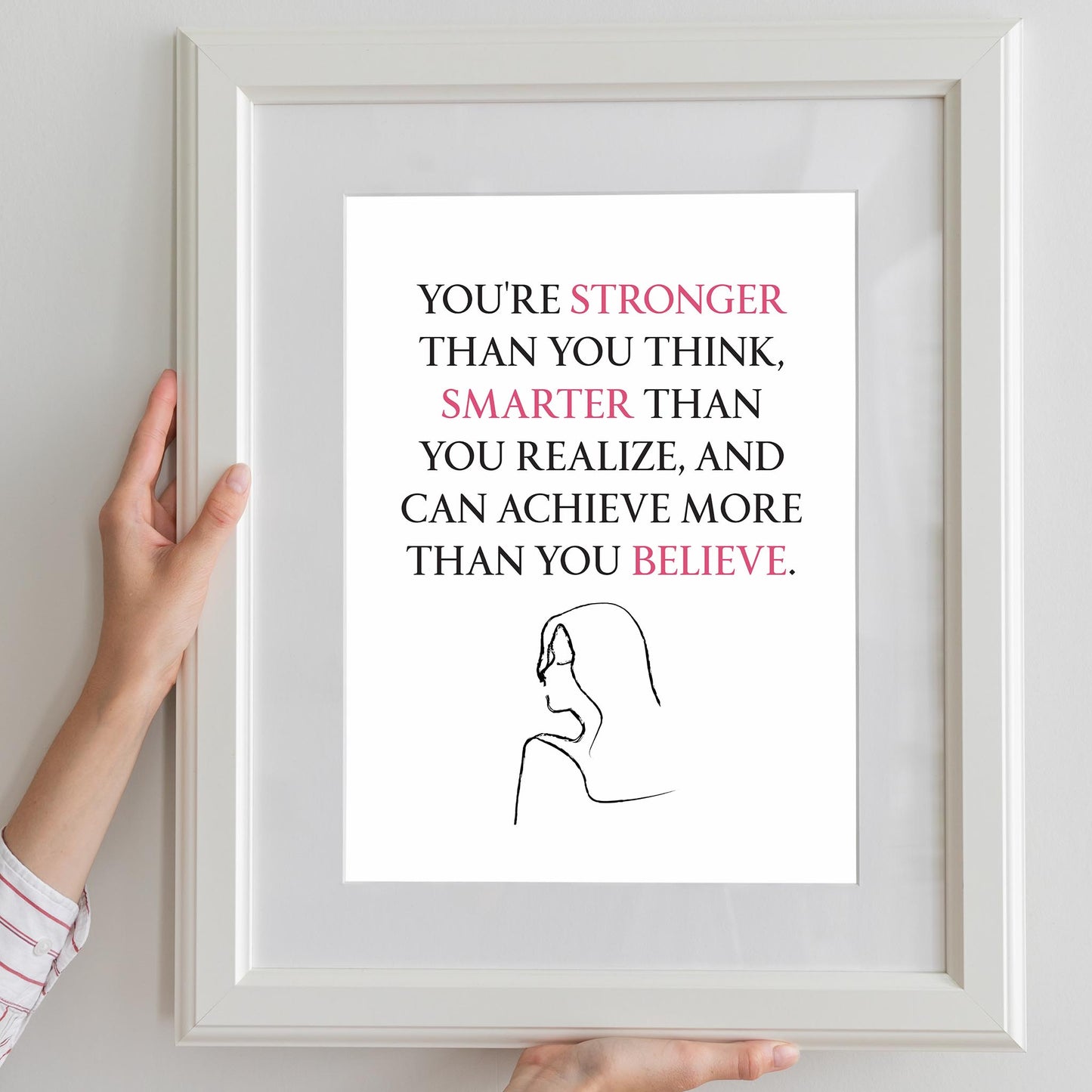 You Are Stronger Than You Think Inspirational Quote - SweetPixelCreations