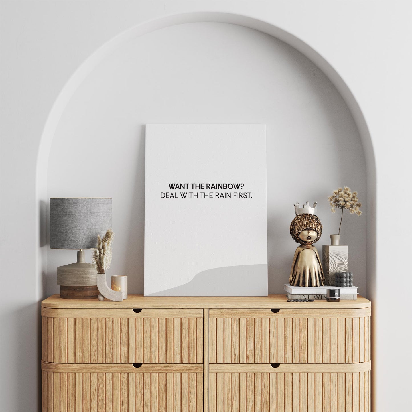 Want The Rainbow? Deal With The Rain First - Motivational Wall Art - SweetPixelCreations
