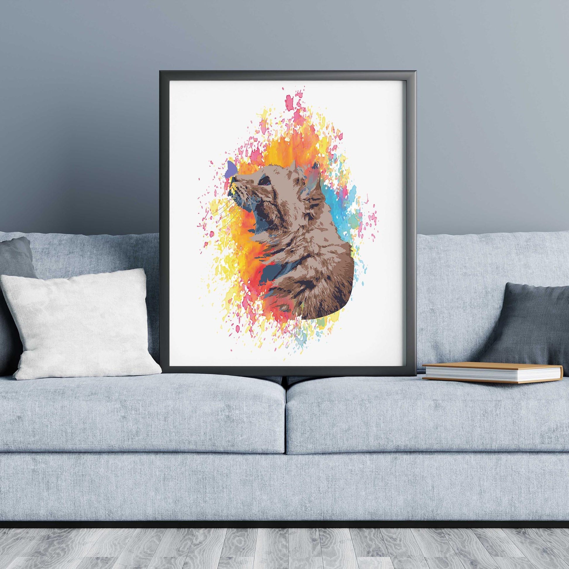Cat And Butterfly Watercolor Print + Free Gift - SweetPixelCreations