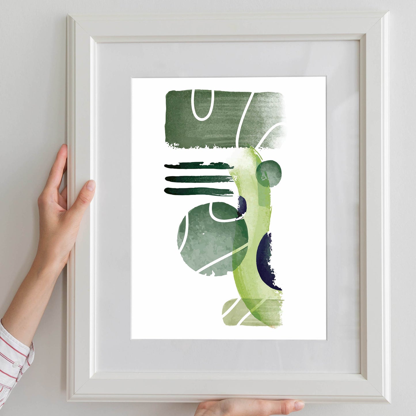Abstract Sage Green Wall Art - SweetPixelCreations