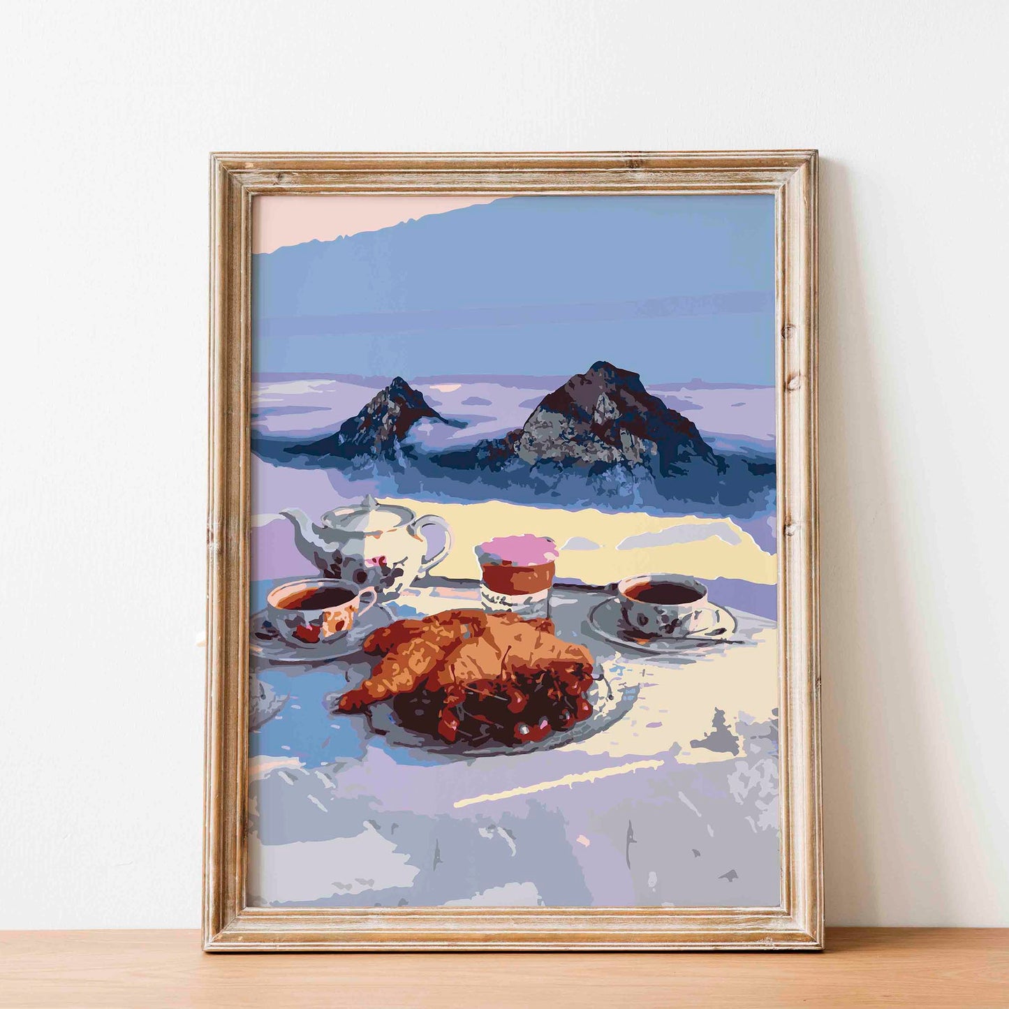 Croissant Tea Picnic Painting - SweetPixelCreations