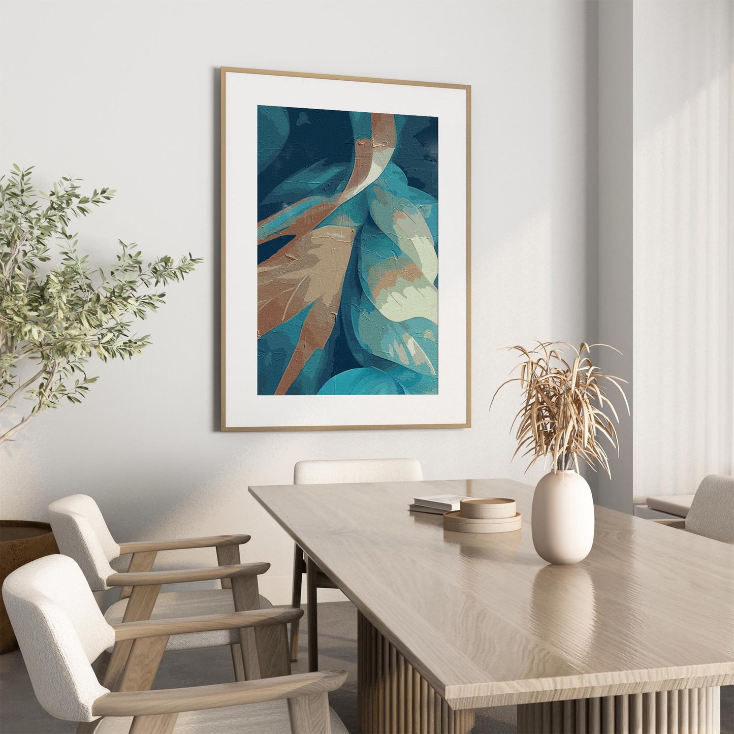 Blue Abstract Oil Painting - SweetPixelCreations