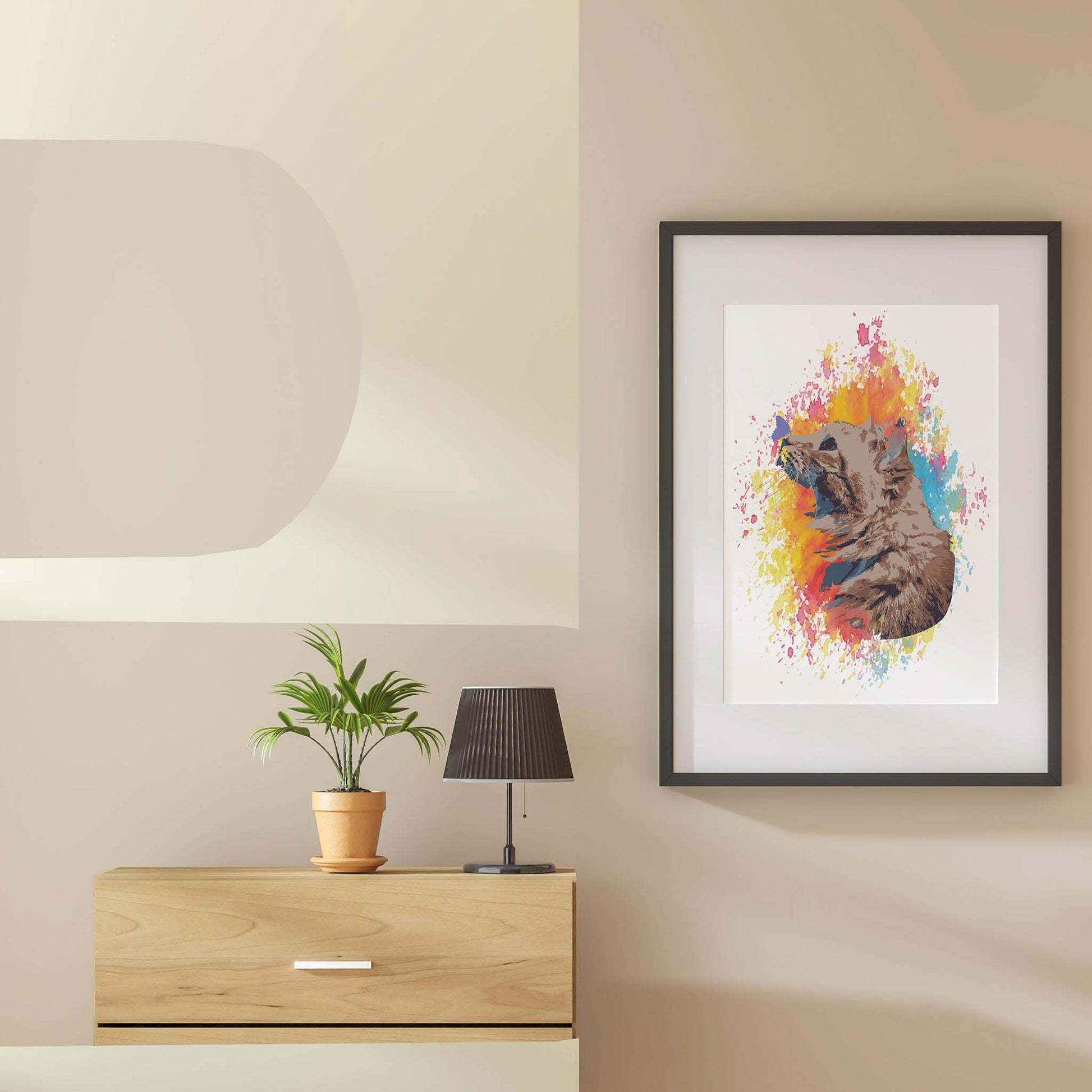 Cat And Butterfly Watercolor Print + Free Gift - SweetPixelCreations