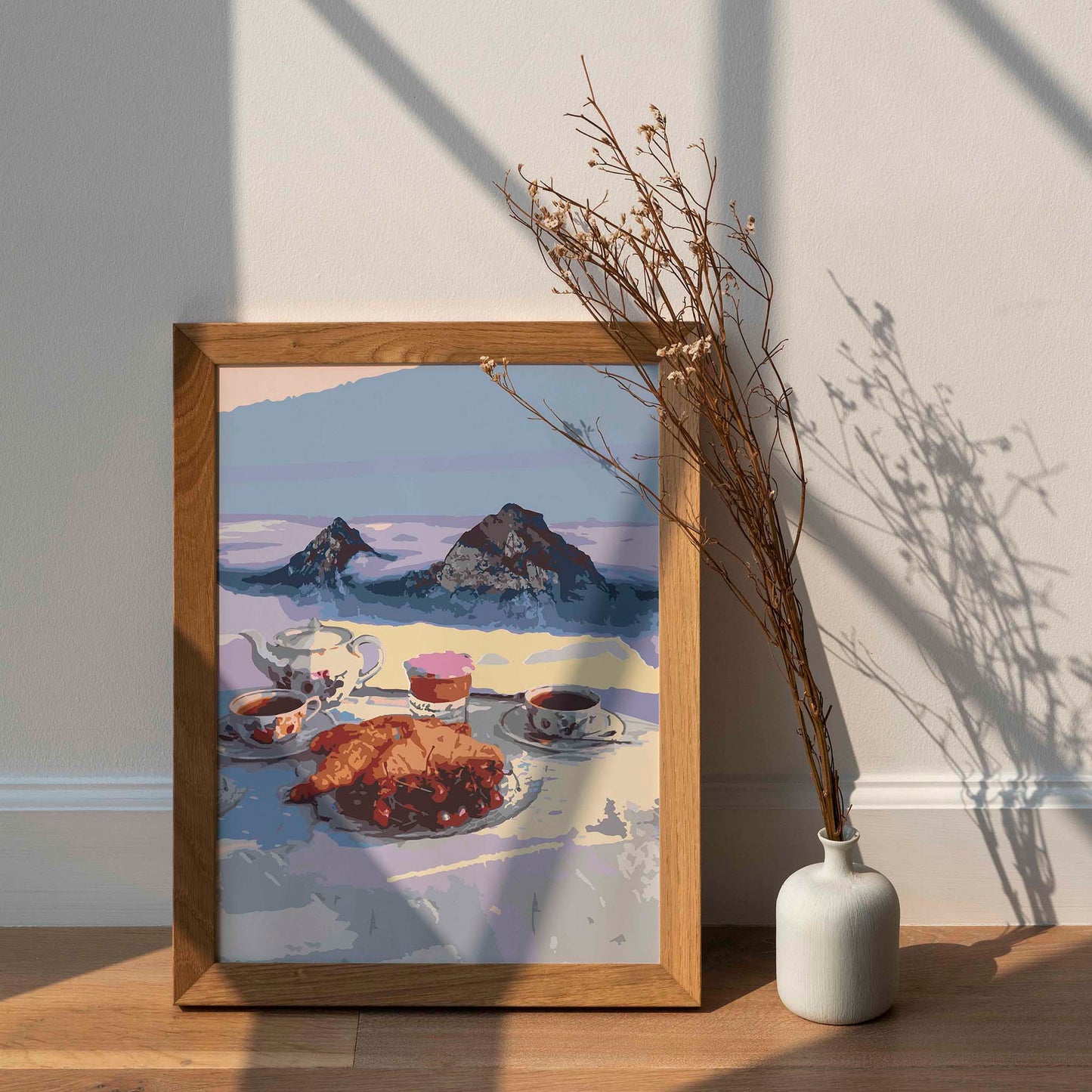 Croissant Tea Picnic Painting - SweetPixelCreations