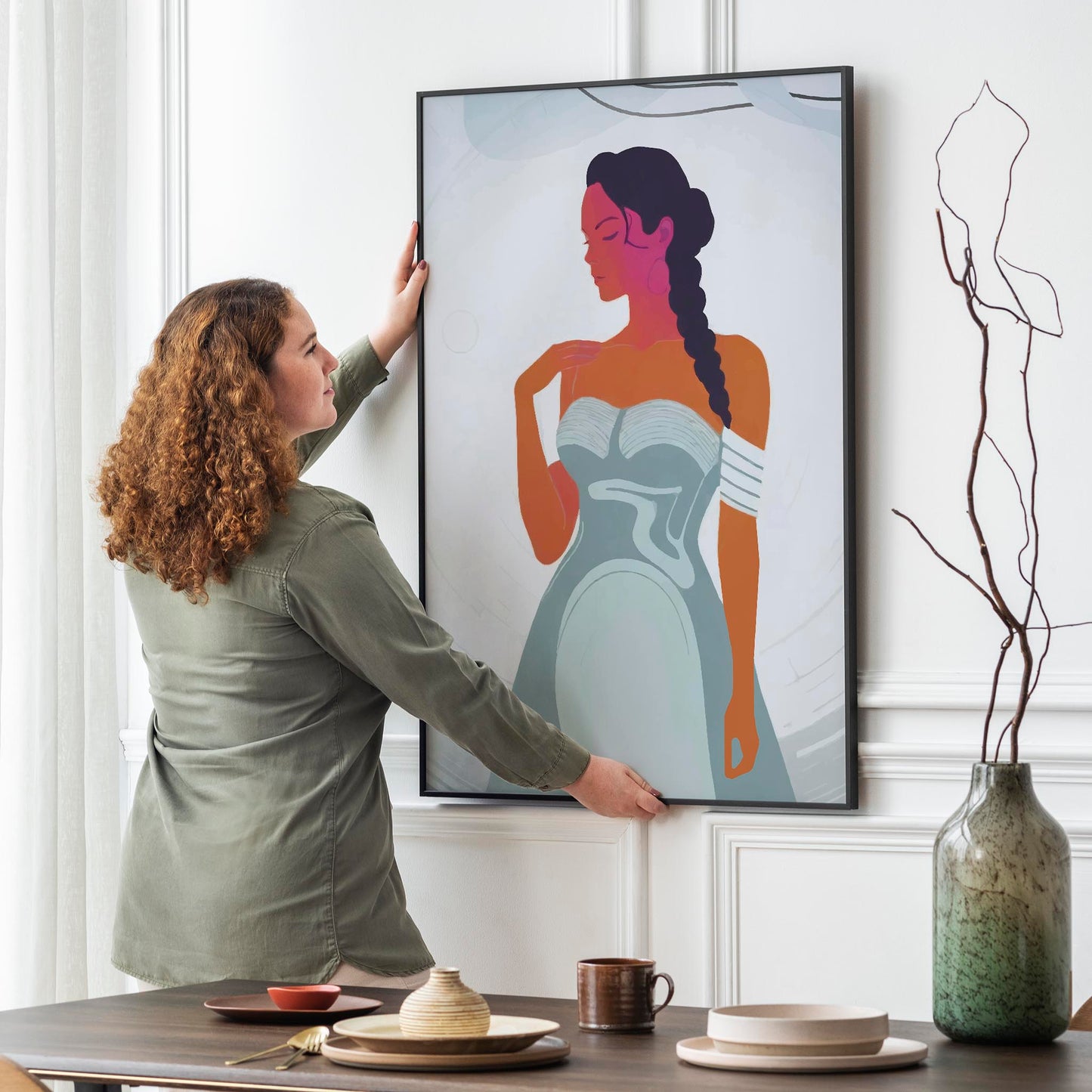 Elegant Woman - Minimalist Wall Art Print - SweetPixelCreations