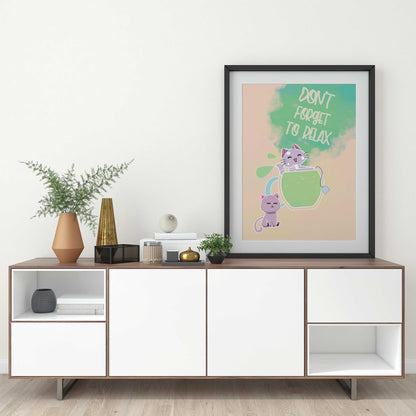 Funny Cats Digital Art Print - SweetPixelCreations