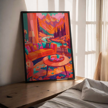 Mountain View - Cozy Interior Print