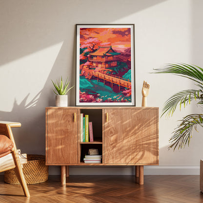 Golden Sunset Over Kyoto Print