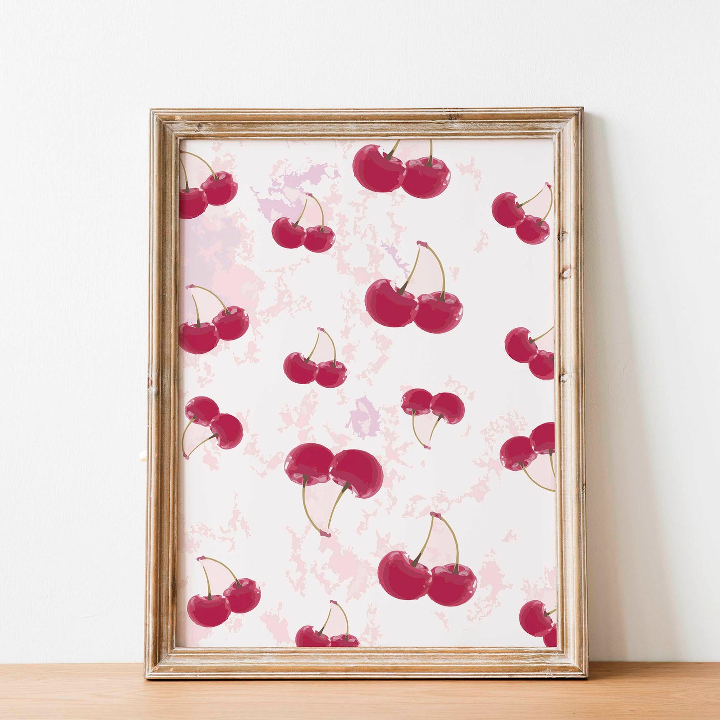 Cherry Pattern Wall Art Decor - SweetPixelCreations