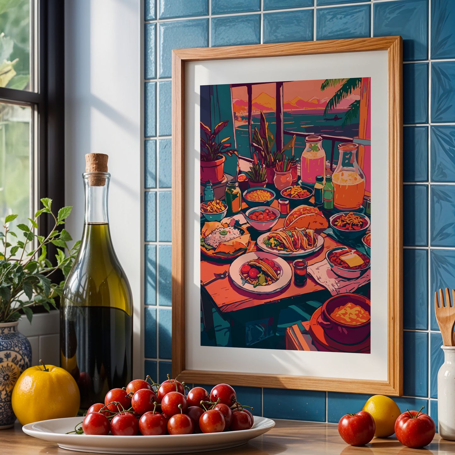 Mexican Food & Ocean View Print