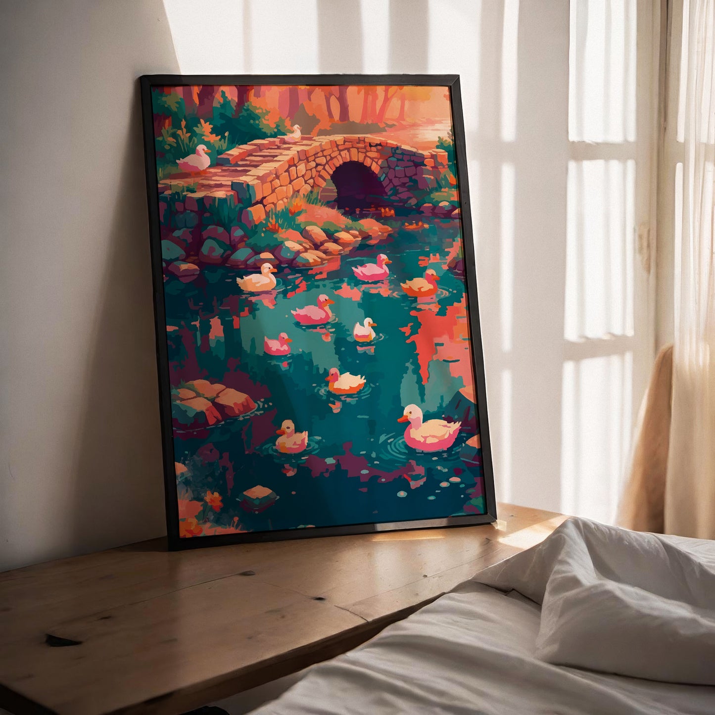 Ducks by the Bridge Print