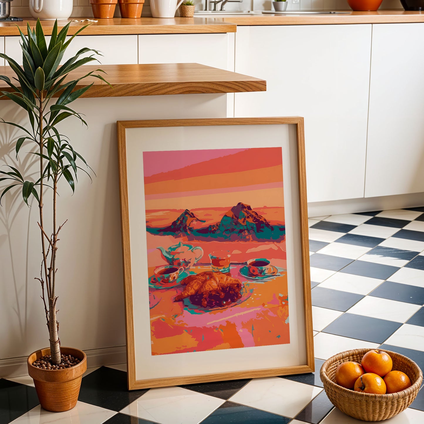Croissant Tea Picnic Print
