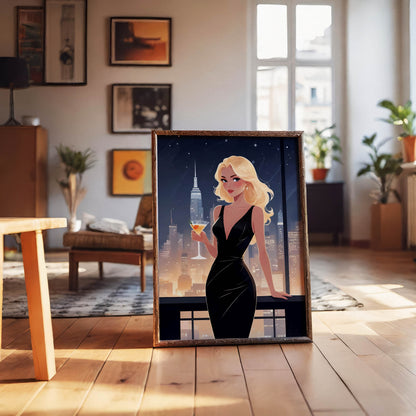City Lights Elegance Female Wall Art - SweetPixelCreations