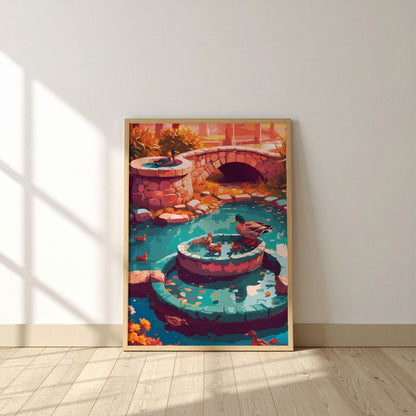 Golden Garden Morning Print
