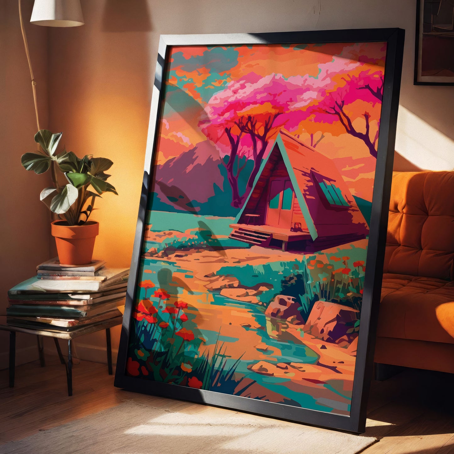 Pink Cabin Print