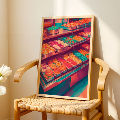Colorful Bagels & Pastries Display Print