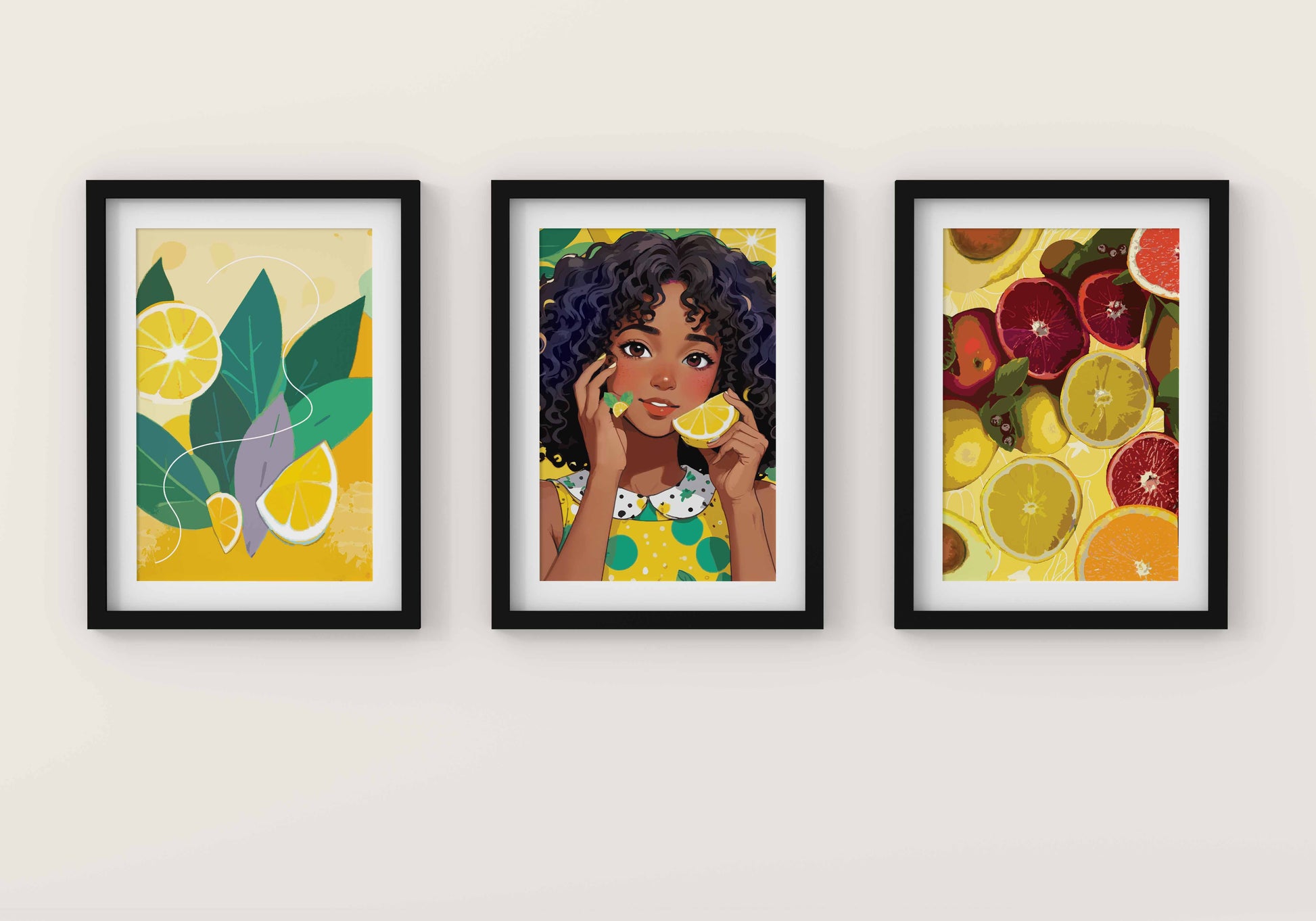 Citrus Delight Art Bundle - Girl & Matisse Lemon Prints - SweetPixelCreations