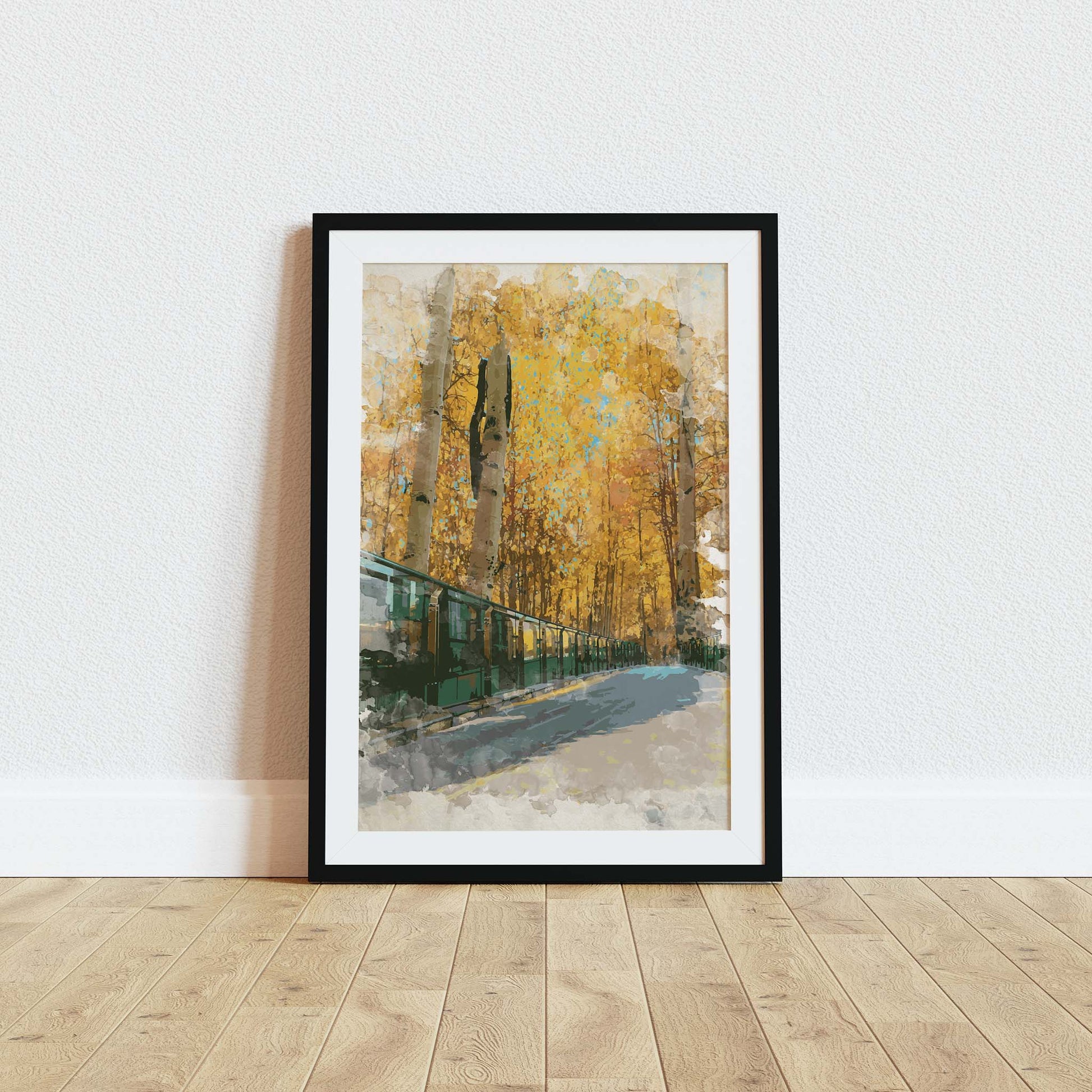 Autumn Street - Watercolor Print - SweetPixelCreations