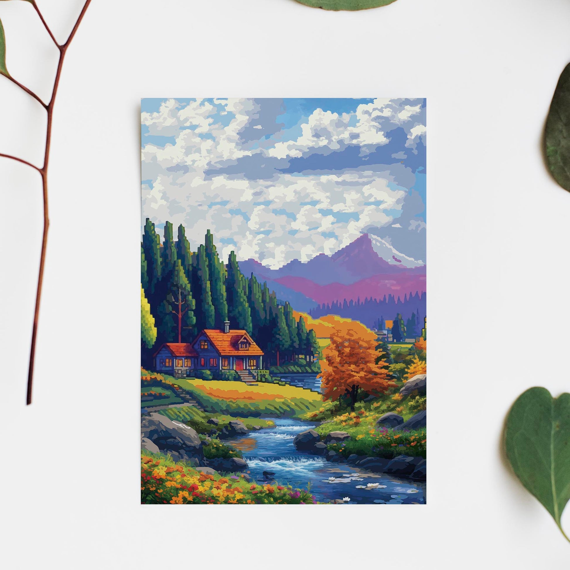 Cabin in the Mountains Art Print - SweetPixelCreations