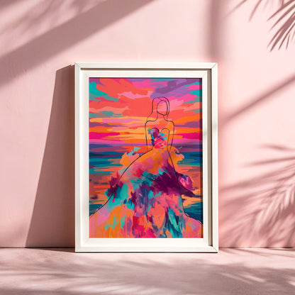 Woman In a Colorful Dress Print