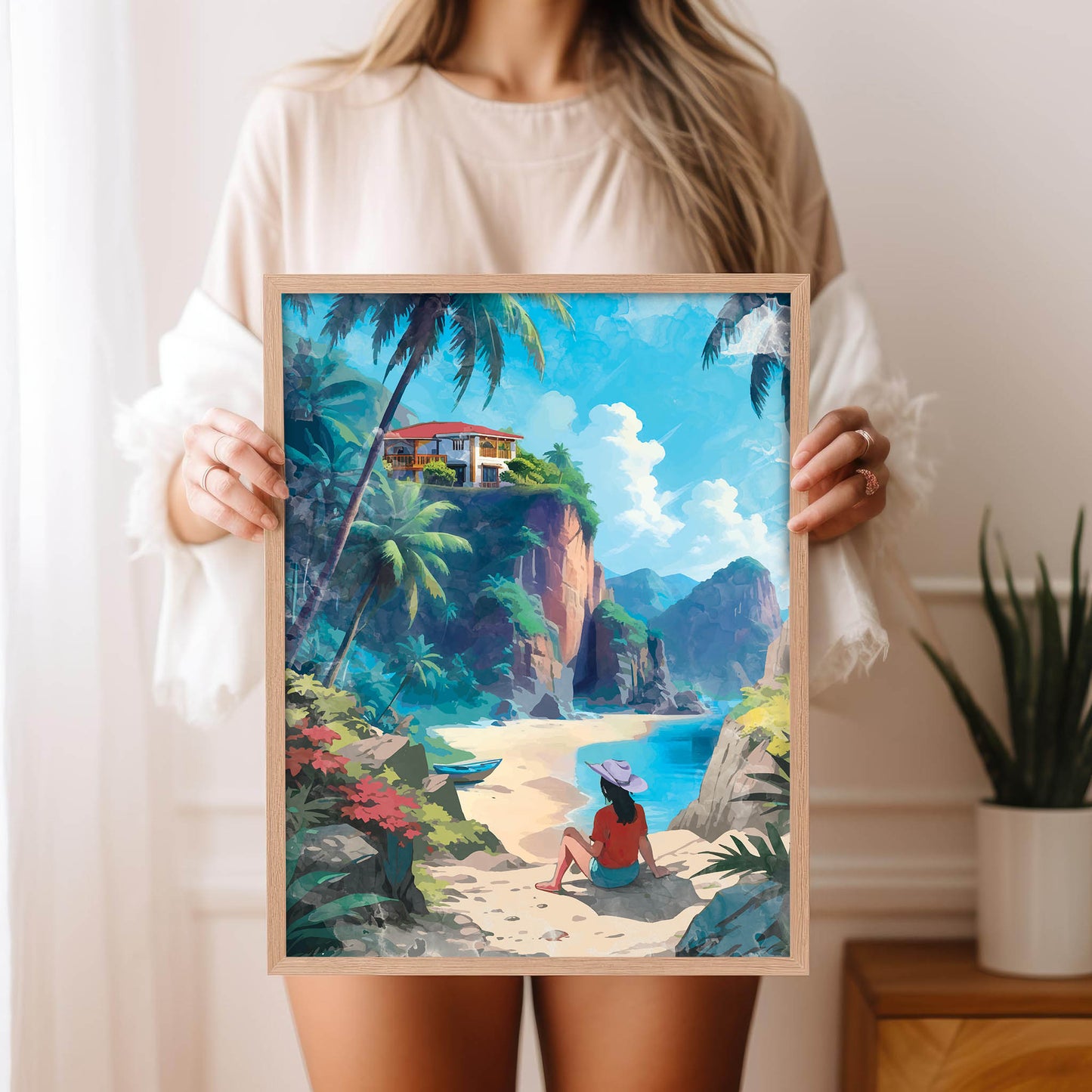 Tropical Island - Watercolor Painting - SweetPixelCreations