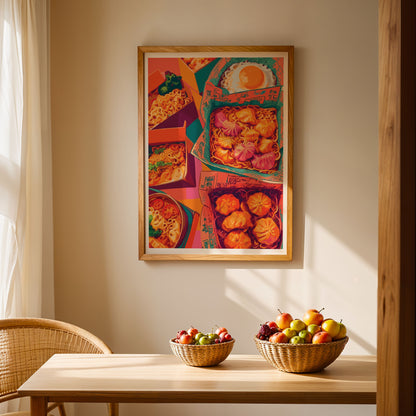 Ramen & Dumplings Food Delight Print
