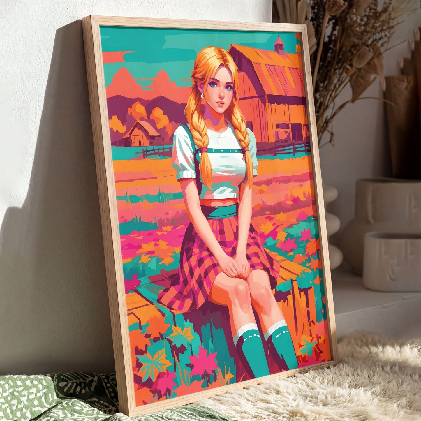 Autumn Farm Girl Print