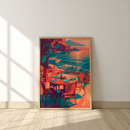 Waves & Wine Print