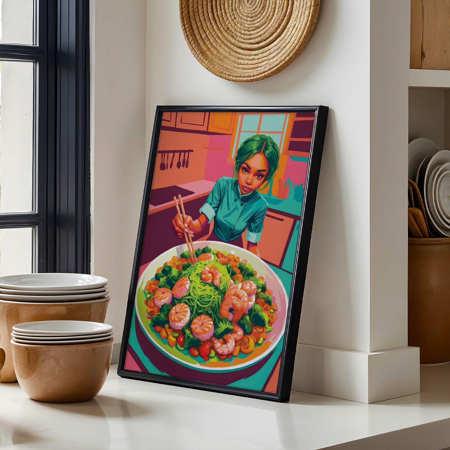 Shrimp & Chef Print