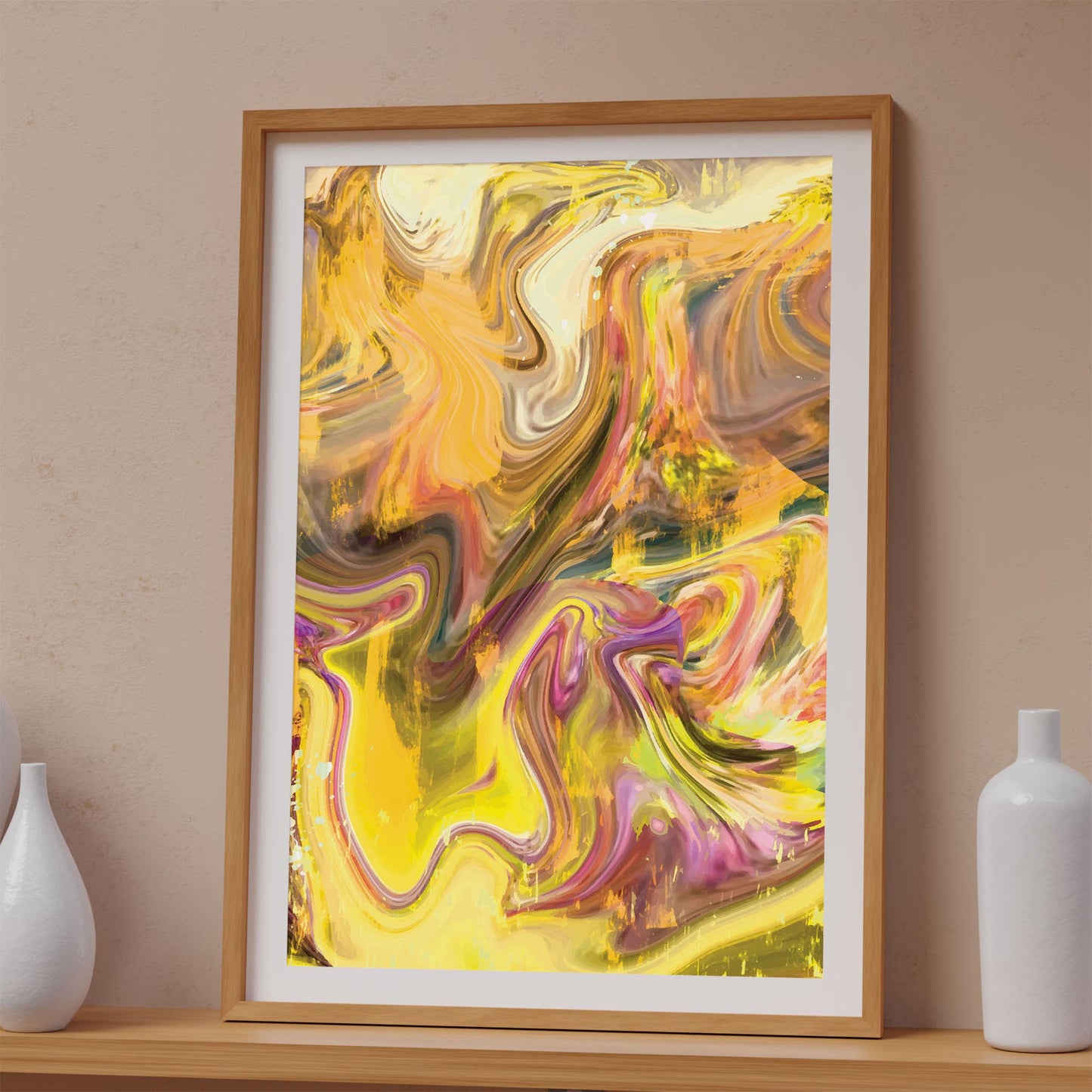 Abstract Yellow Painting - SweetPixelCreations