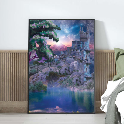 Fantasy Castle - Watercolor Art Print - SweetPixelCreations