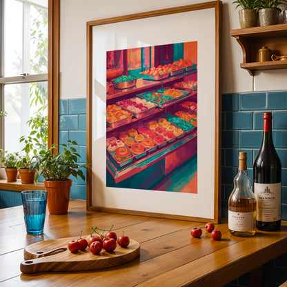 Colorful Bagels & Pastries Display Print