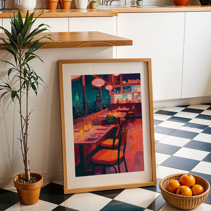 Table for Two - Watercolor City Dinner Print