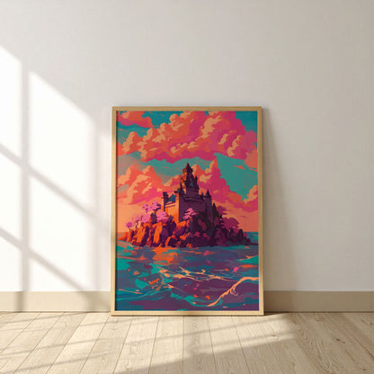 Castle on Cliff Print