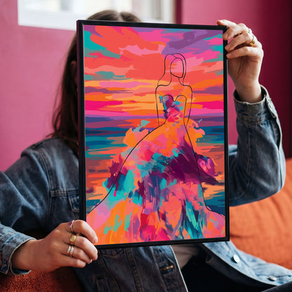 Woman In a Colorful Dress Print