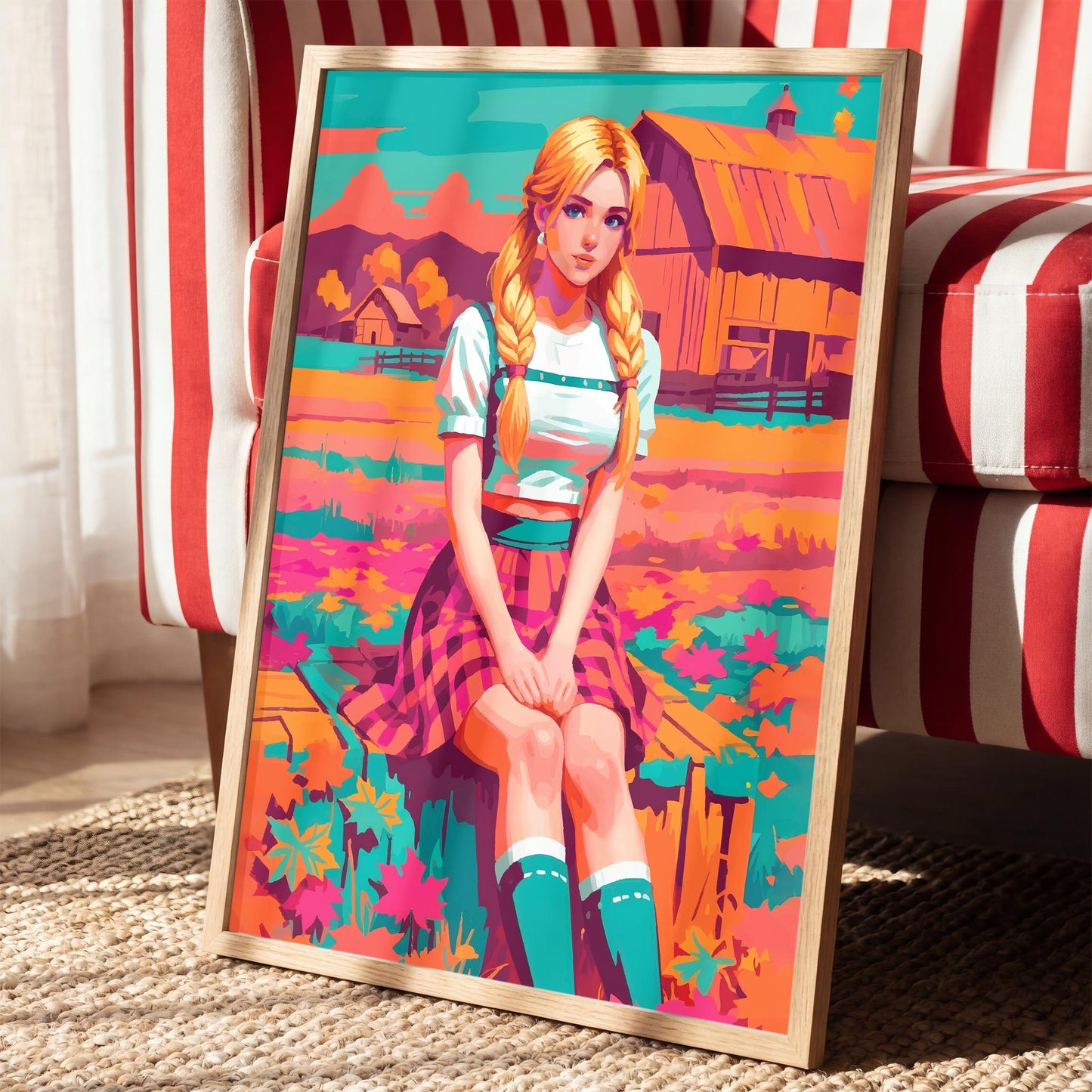 Autumn Farm Girl Print