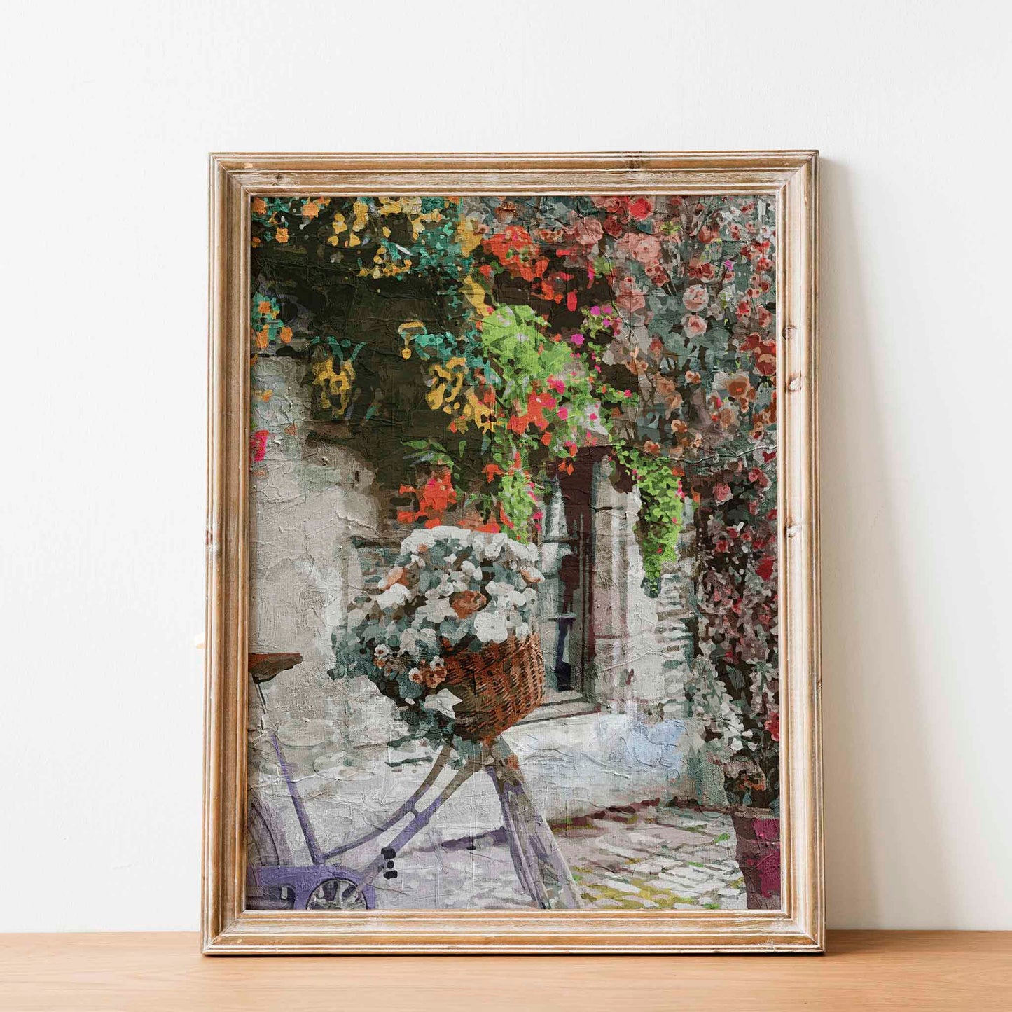 Floral Bicycle Oil Painting - SweetPixelCreations