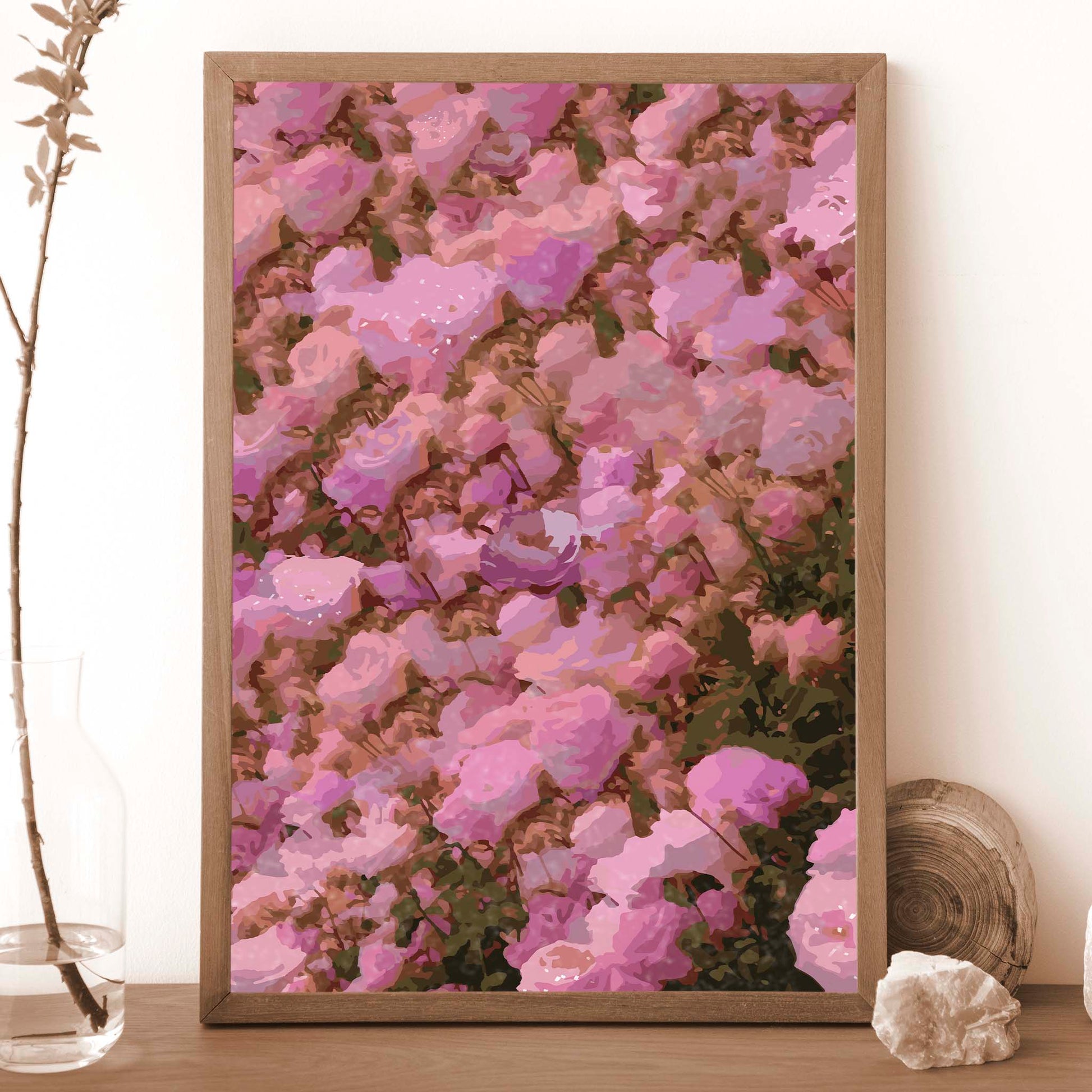 Pink Floral Wall Art - SweetPixelCreations