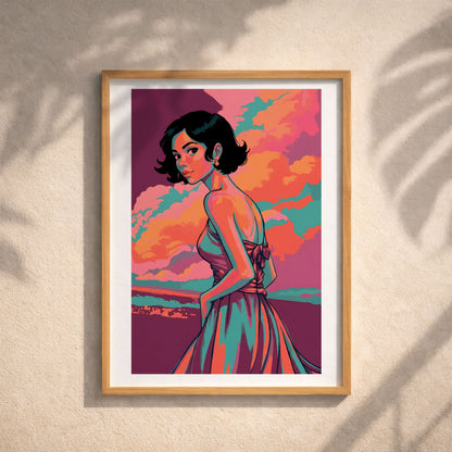 Moody Blue Portrait Print