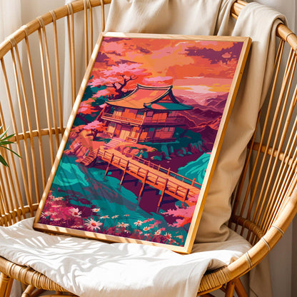 Golden Sunset Over Kyoto Print