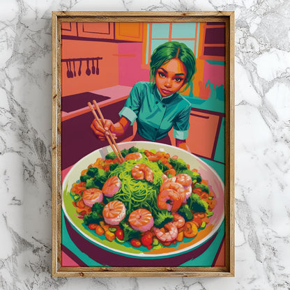 Shrimp & Chef Print