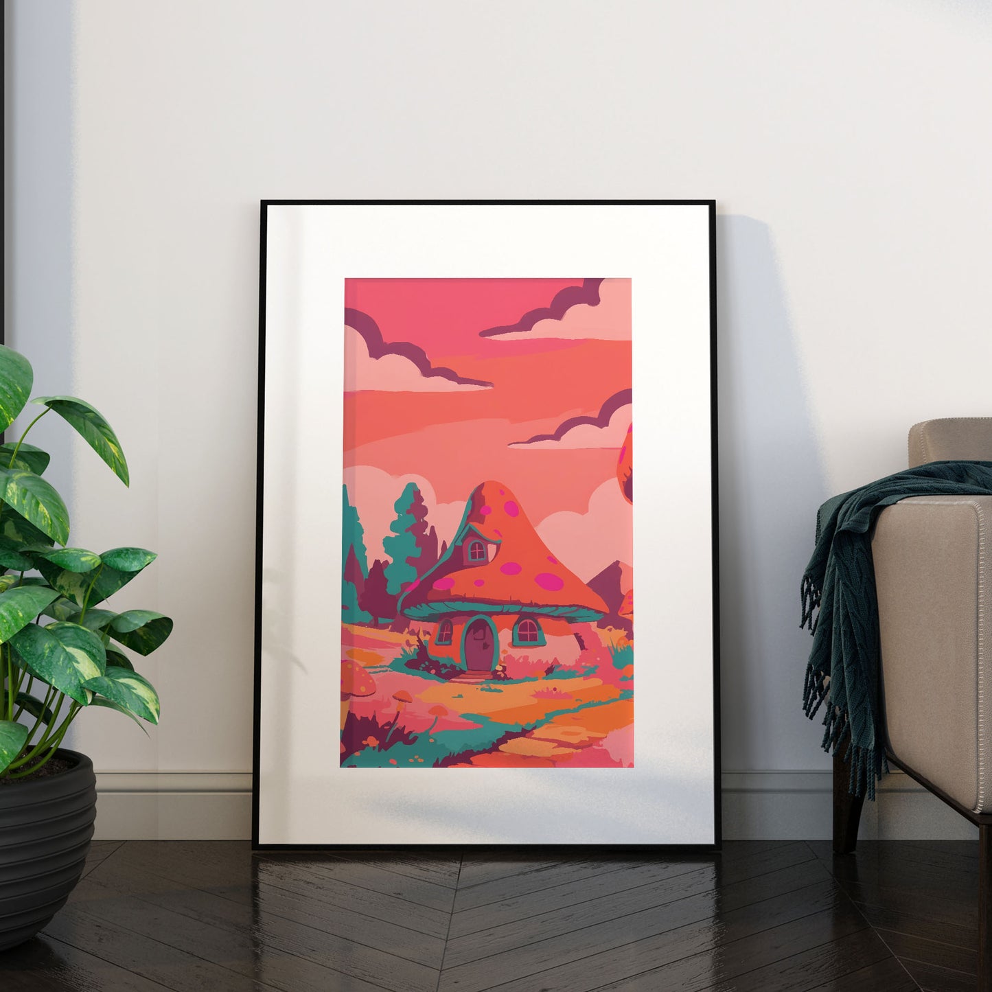 Mushroom Cottage Print
