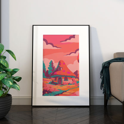 Mushroom Cottage Print