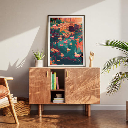 Ducks by the Bridge Print