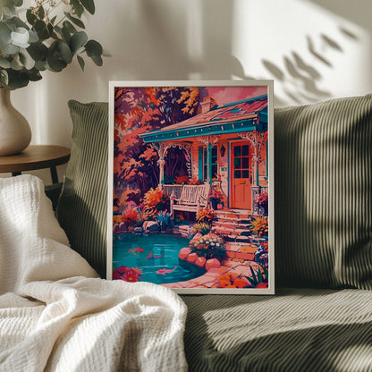 Springtime Floral Porch Print