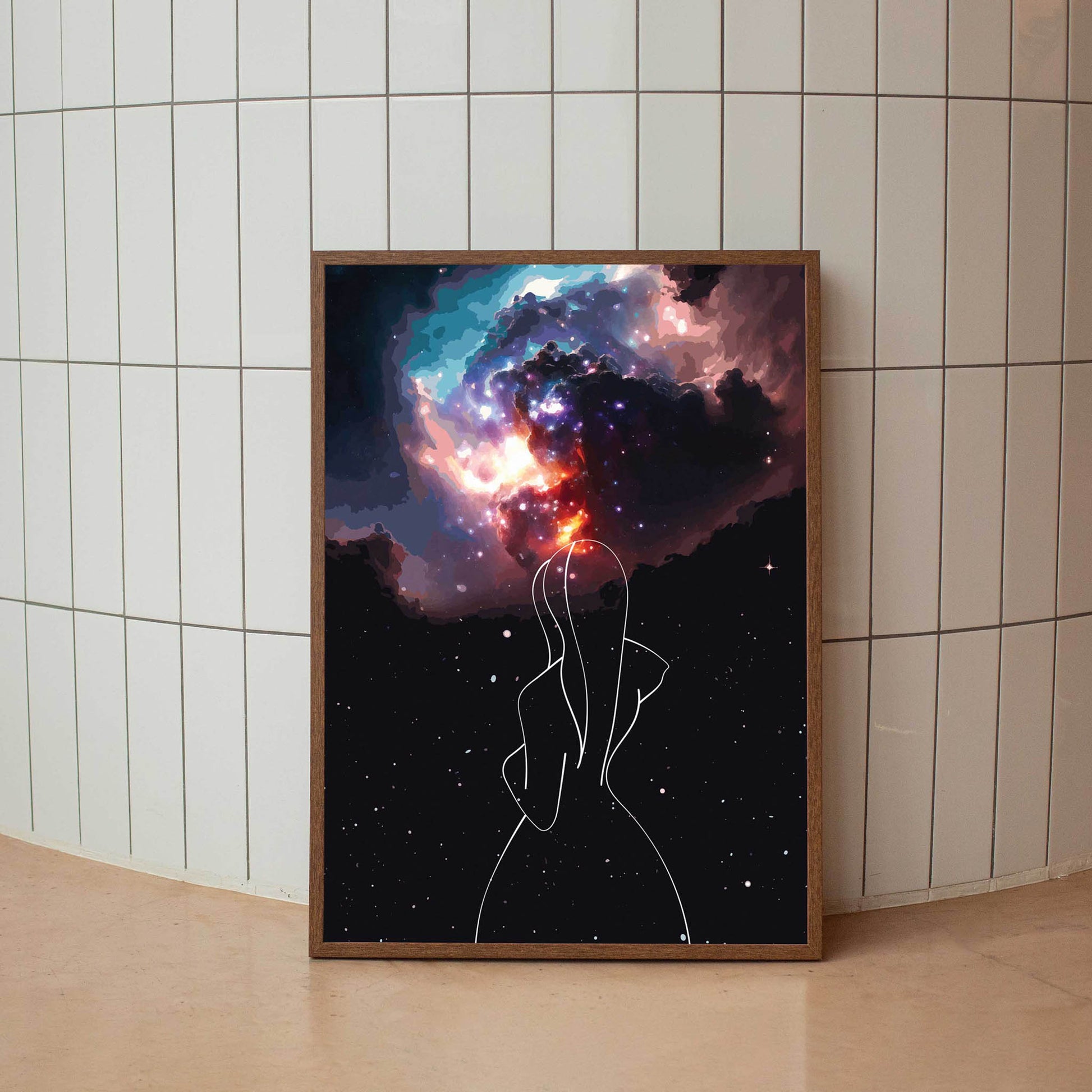 Cosmic Girl - Minimalist Wall Art Limited Edition - SweetPixelCreations